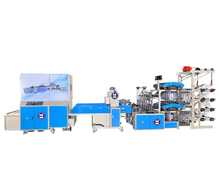 1600 pcs/min T-shirt Bag Making Machine+Auto Packing Folding Machine All In 1 System