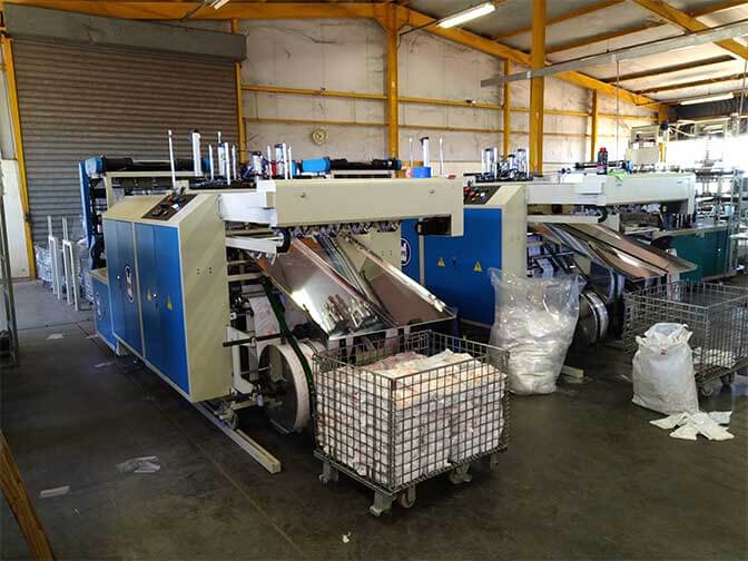 The developing country, Africa, introduces a fully automated plastic bag production process.