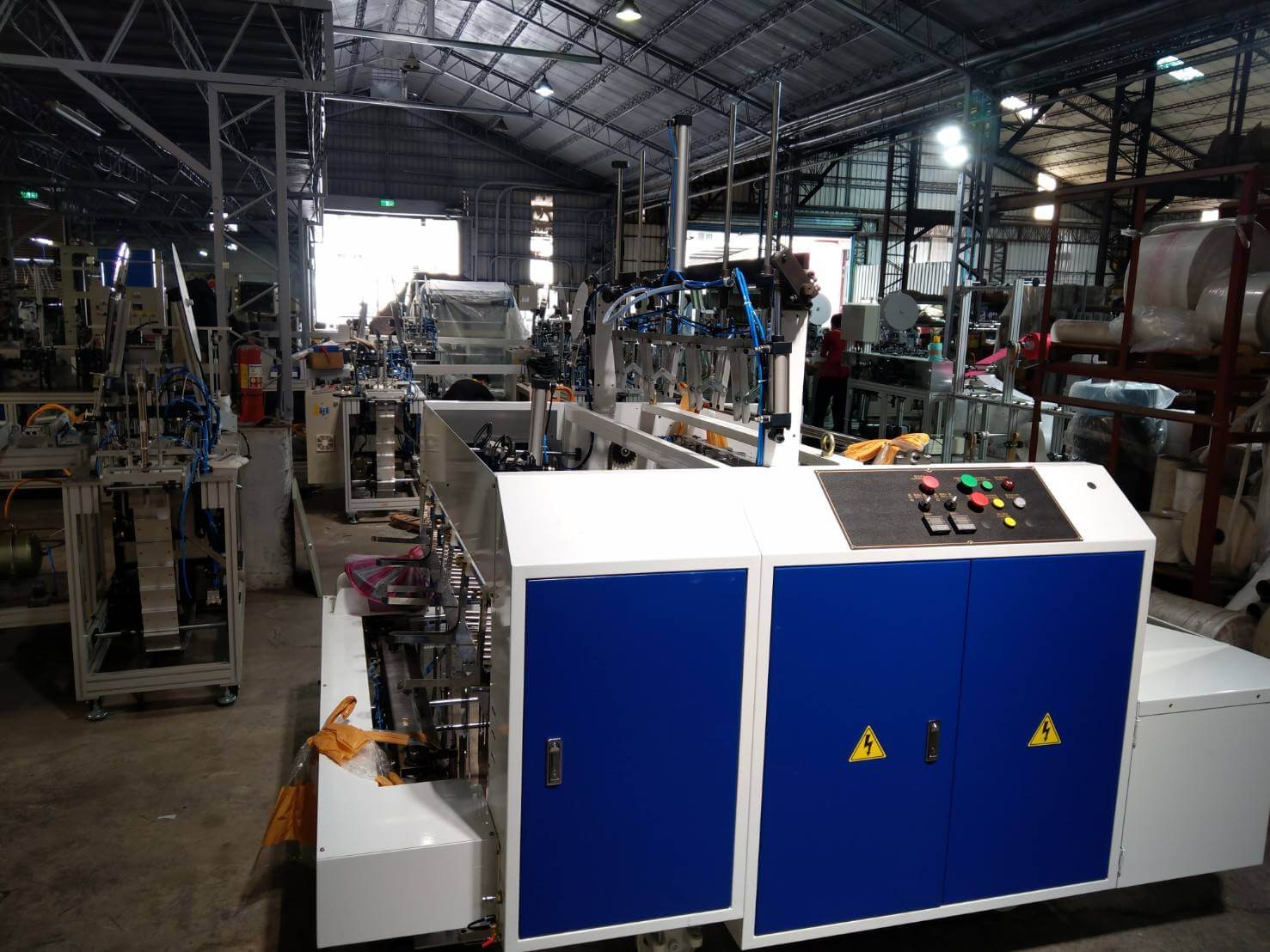 The plastic bag production process continues to be fully automated